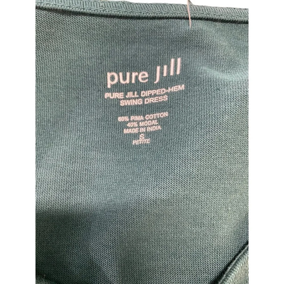 Pure Jill Deep Jade Green Dipped Hem Swing Dress - Picture 2 of 4